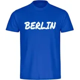 multifanshop multifanshop® Kinder T-Shirt - Berlin blau - Textmarker - Druck weiß