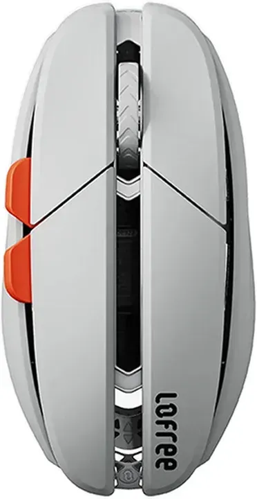 Lofree Hypace Bluetooth-maus – rahmen aus Magnesiumlegierung + PC-hülle, Tri-mode-verbindung (Bluetooth / 2,4G / kabelgebunden), PAW3950 Lasersensor, hellgrau, OE923