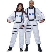 ESPA / FunnyFashion Weißes Astronaut Kostüm für Erwachsene