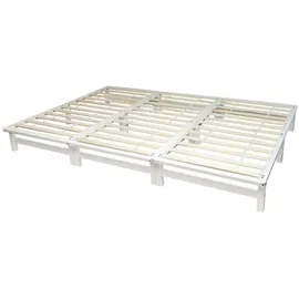 Homestyle4u Familienbett 270 x 200 cm Weiß/Grau
