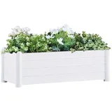 furnicato Garten-Hochbeet PP 100 x 43 x 35 cm Weiß