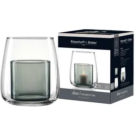 Ritzenhoff & Breker Windlicht Duo Glas Grau