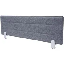 Mendler Tischtrennwand HWC-G76, Büro-Sichtschutz Schreibtisch Pinnwand, Schallschutz Stoff/Textil mit Prägung ~ 100x30cm grau
