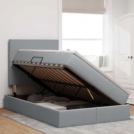vidaXL Bett mit Stauraum und LED Hellgrau 120 x 190 cm Polyester