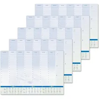 SIGEL HO350/5 Papier-Schreibtischunterlage, ca. DIN A2 - extra groß, mit 3-Jahres-Kalender, Tages- und Wochenplan, 30 Blatt, 5 Stück, vegan, aus nachhaltigem Papier