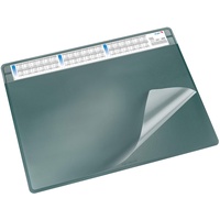 Läufer 47651 Durella Soft Schreibtischunterlage mit transparenter Auflage und Kalender, rutschfeste Schreibunterlage, Zubehör für Schreibtisch, 50 x 65 cm, grün