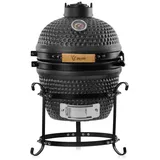 BBQ-Toro Kamado Grill Holzkohlegrill Ø 32 cm "HAIIRO", matt grau, bubble frosted glaze -