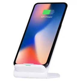Grundig Handyhalterung Qi Ladegerät - 10W - Handy Ständer - Free Positioning Technology - Inkl. Kabel 1M - LED-Anzeige - Weiß