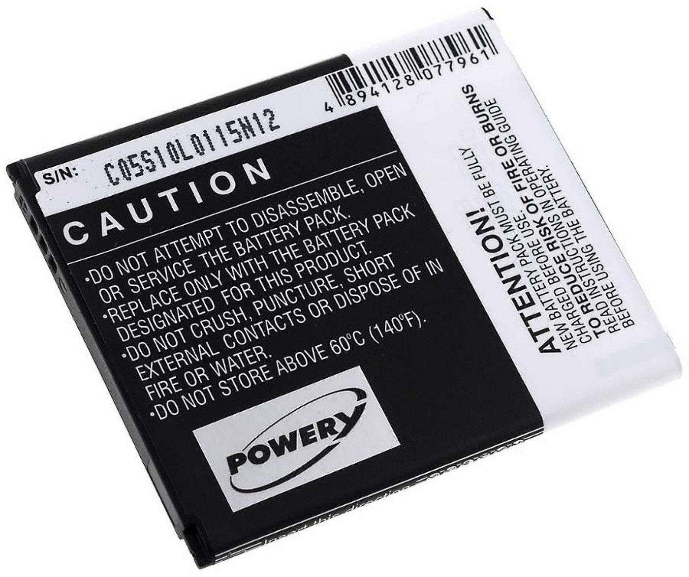 Powery Akku für Samsung Typ B100AE Smartphone-Akku 1500 mAh (3.8 V) schwarz