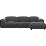 flexlux Eckcouch Polyester 2-Sitzer Grau