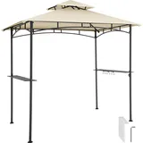 Tectake Grillpavillon 2,4 x 1,5 m Beige/Khaki