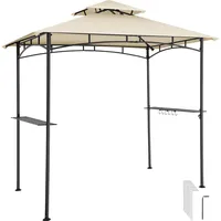 Tectake Grillpavillon 2,4 x 1,5 m Beige/Khaki