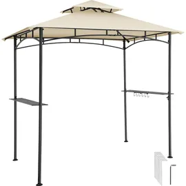 Tectake Grillpavillon 2,4 x 1,5 m Beige/Khaki