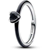 PANDORA ME Schwarzes Chakra Herz Ring aus Sterling-Silber mit künstlichen Kristallen, Größe: 52, 193088C01-52