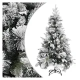 furnicato Weihnachtsbaum mit Zapfen Beschneit 195 cm PVC & PE