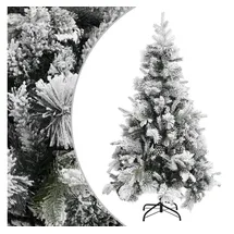 furnicato Weihnachtsbaum mit Zapfen Beschneit 195 cm PVC & PE