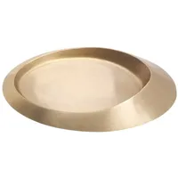 Nklaus Kerzenteller oval 13x9cm Messing Gold