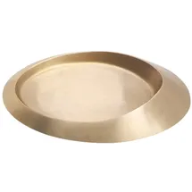 Nklaus Kerzenteller oval 13x9cm Messing Gold