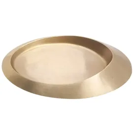 Nklaus Kerzenteller oval 13x9cm Messing Gold