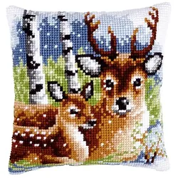 Kreuzstichkissen "Reh & Kitz"