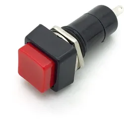 Druckschalter, quadratisch, Schließer - Farbe: rot