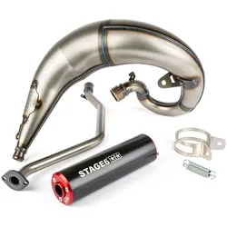 Auspuff Stage6 Streetrace passage CNC rot / schwarz haut Rieju MRT