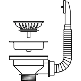 PYRAMIS Siebkorbventil Ø 92 mit Überlauf im Becken / Ab- und Überlaufgarnitur / Ersatzteil - Silber/Weiß