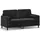 vidaXL 2-Sitzer-Sofa mit Zierkissen Schwarz 140 cm Samt