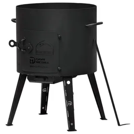 4big.fun Uchag 2mm Stahl Utschak 22L Kazan Grillfächer Schaumkelle Suppenkelle Utschak Utschag Kasan Feldküche Außenküche Eintopfofen Gula...