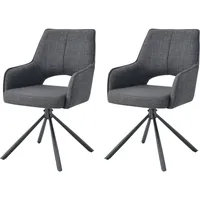 xonox.home Drehstuhl Jana Webstoff anthrazit 2er Set