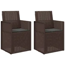 vidaXL Gartenstuhl 2 St. 2 x 2 x 2 cm braun
