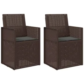 vidaXL Gartenstuhl 2 St. 2 x 2 x 2 cm braun