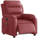 vidaXL Massagesessel Elektrisch Weinrot Kunstleder