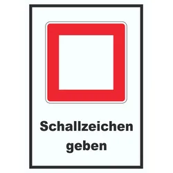 HB-Druck Schallzeichen geben  Schild mit Symbol und text Horn benutzen A0 (841x1189mm)