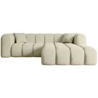 Altdecor Ecksofa Beige, Textil, 5-Sitzer, L-Form Corner Sofa Bett