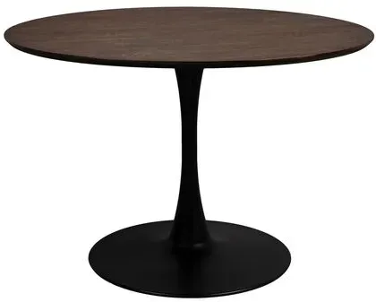 White Label Esstisch Raku Ø 110 cm Holz Schwarz