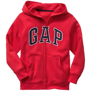 GAP Jungen Logo Hoodie Hooded Full Zip Sweatshirt, Reines Rot, XS - XS