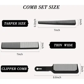 Boao 3er Set Männer Friseur Kamm Haarschneide Werkzeug Gradient