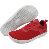AONEGOLD Barfußschuhe Herren Damen Breite Barfuss Schuhe Zero Drop Solhe Leicht Traillaufschuhe Walkingschuhe Fitnessschuhe Laufschuhe Minimalistische Sneaker (Rot/39EU) - 39 EU Weit