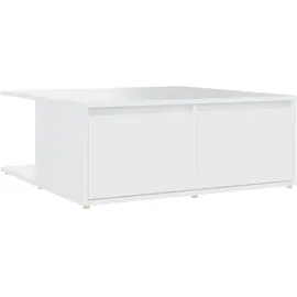 furnicato Couchtisch Weiß Holz 80 x 31 x 80 cm