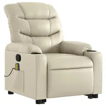 vidaXL Massagesessel mit Aufstehhilfe Kunstleder 93 x 99,5 x 0 cm Creme