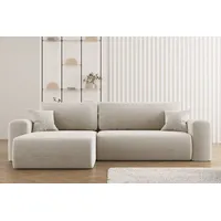 Kaiser Möbel Ecksofa mit Schlaffunktion L-förmiges Sofa Capri Stoff Poso Beige Links