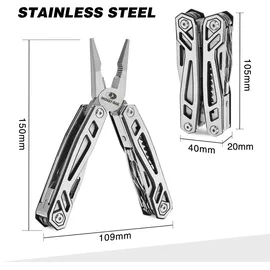 Mossy Oak Multifunktionszange,21 in 1 Multi-Tool Multifunktion mit Zange Klappmesser, Faltbares Multitool, Camping Wandern Reparieren,inkl tragbare Tasche