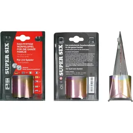 Bestsaller SUPER SIX Reise-Würfelspiel Aluminium Rainbow Splash