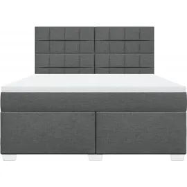 vidaXL Boxspringbett 180 x 200 cm Dunkelgrau