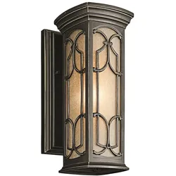 Franceasi Kleine Wandlaterne mit 1 Licht, alte Bronze