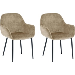 SIT Armlehnstuhl (Set, 2 St), glamouröser Bezug in Samtoptik beige|schwarz