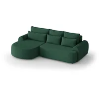 MOEBLO Ecksofa AVENZO, Rundsofa, Schlaffunktion und modernes Design Polster mit Rundungen, Ottoman wahlweise links- oder rechtsseitig montierbar, Eckcouch Wohnlandschaft Sofa mit Ottomane Eckgarnitur Polsterecke, -(BxHxT):266x87x170 cm grün
