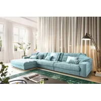 KAWOLA Sofa LANA Ecksofa Cord hellblau Recamiere links