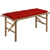 VidaXL Klappbare Gartenbank mit Auflage 118 cm Bambus